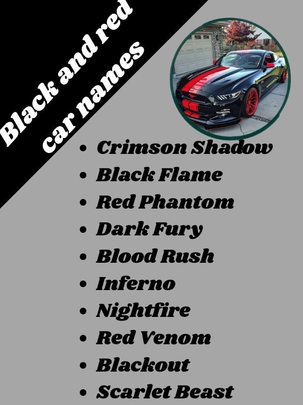 Black and red car names