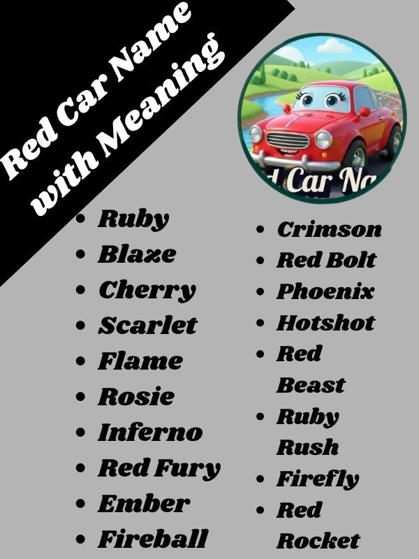 Red Car Name with Meaning