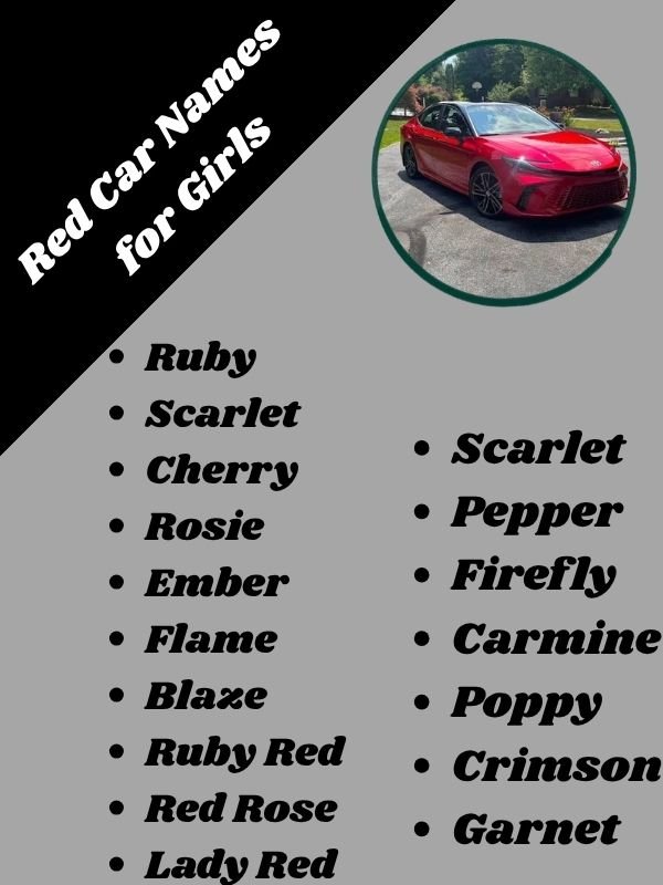 Red Car Names for Girls