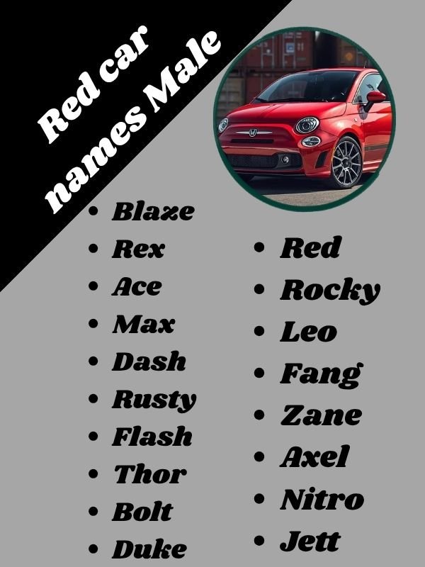Red car names Male
