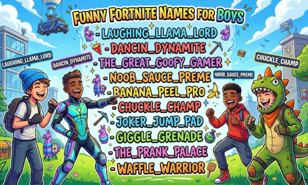 Funny Fortnite Names For Boys make a image